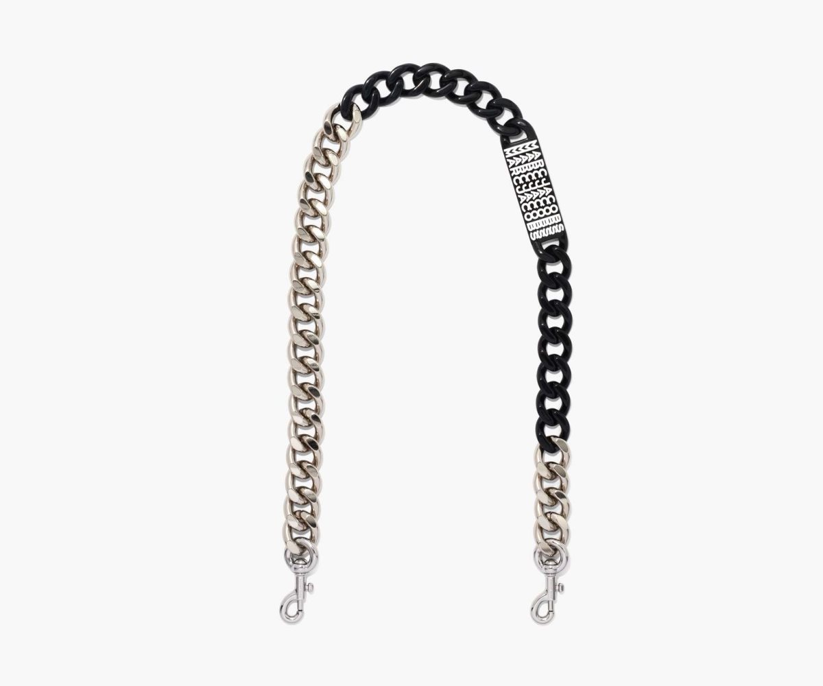 Marc Jacobs Barcode Chain Shoulder Strap Nickel/Black | RDI-287093