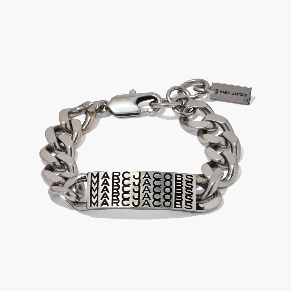 Marc Jacobs Barcode Monogram ID Chain Bracelet Aged Silver | NLZ-523847