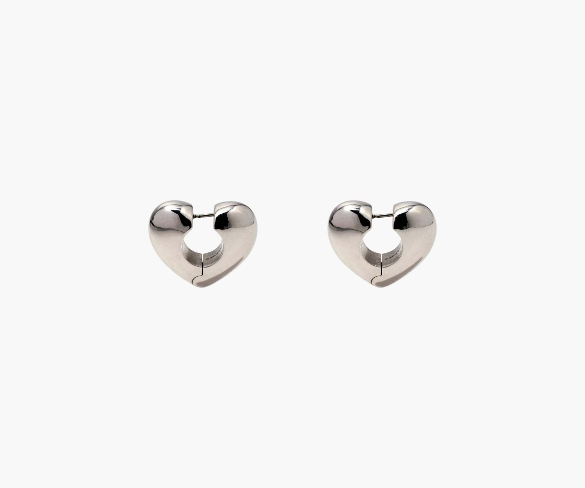 Marc Jacobs Charmed Bubble Heart Hoops Silver | PIV-526879