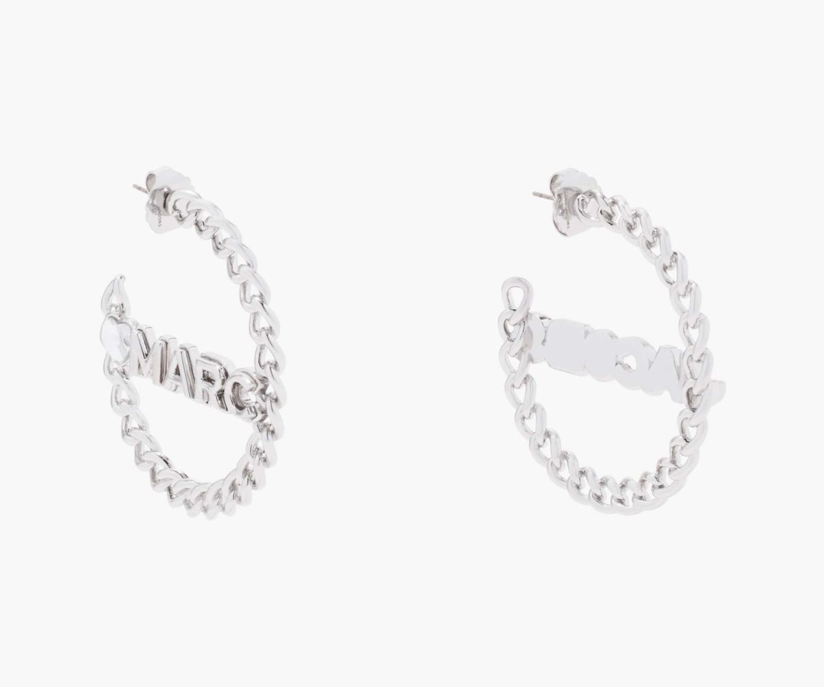 Marc Jacobs Charmed Chain Hoops Crystal/Silver | CSY-547620