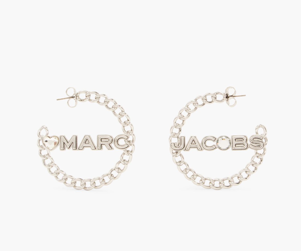 Marc Jacobs Charmed Chain Hoops Crystal/Silver | CSY-547620