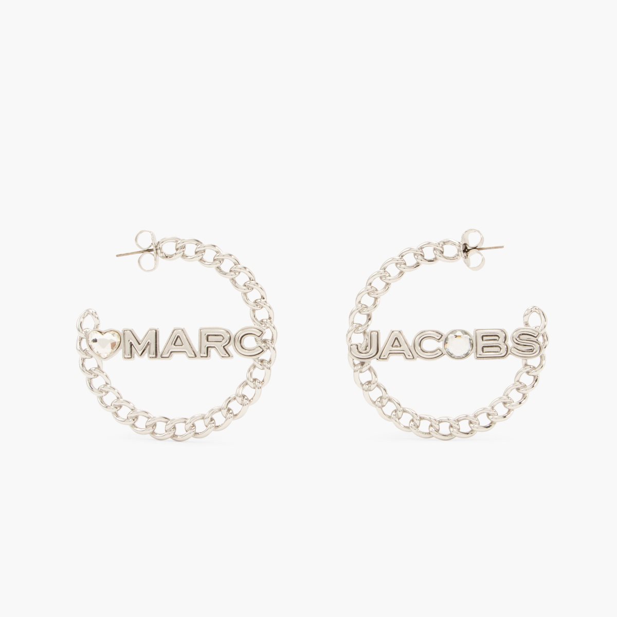 Marc Jacobs Charmed Chain Hoops Crystal/Silver | CSY-547620