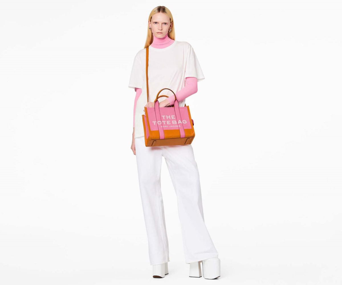 Marc Jacobs Colorblock Medium Tote Bag Candy Pink Multi | VHM-580743