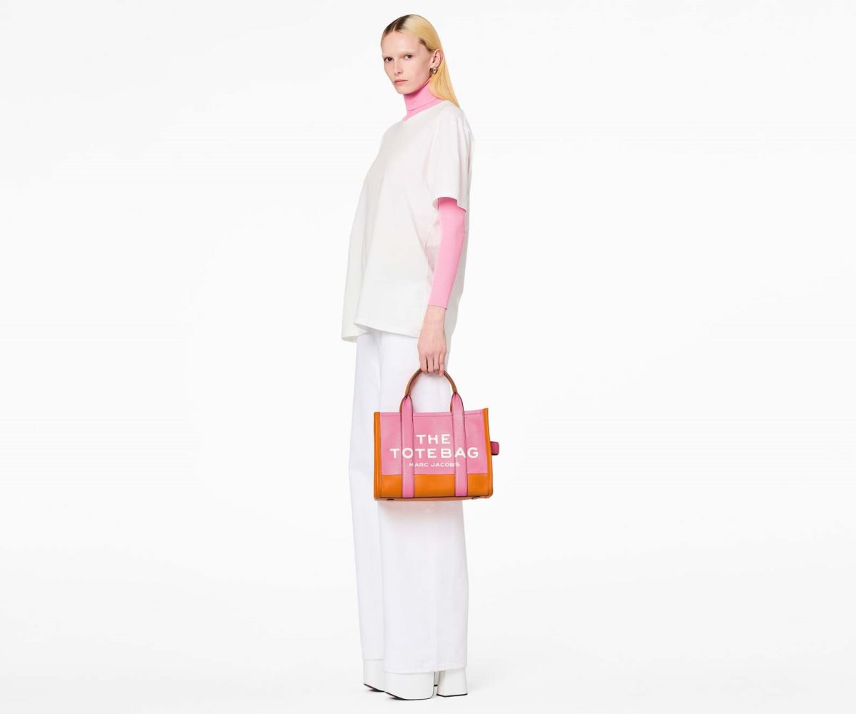 Marc Jacobs Colorblock Medium Tote Bag Candy Pink Multi | VHM-580743