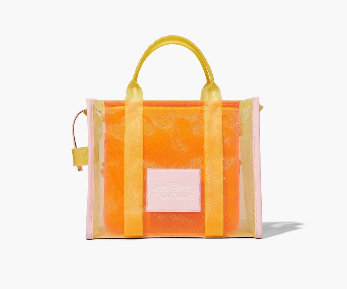 Marc Jacobs Colorblock Mesh Medium Tote Bag Yellow Multi | BFL-893460