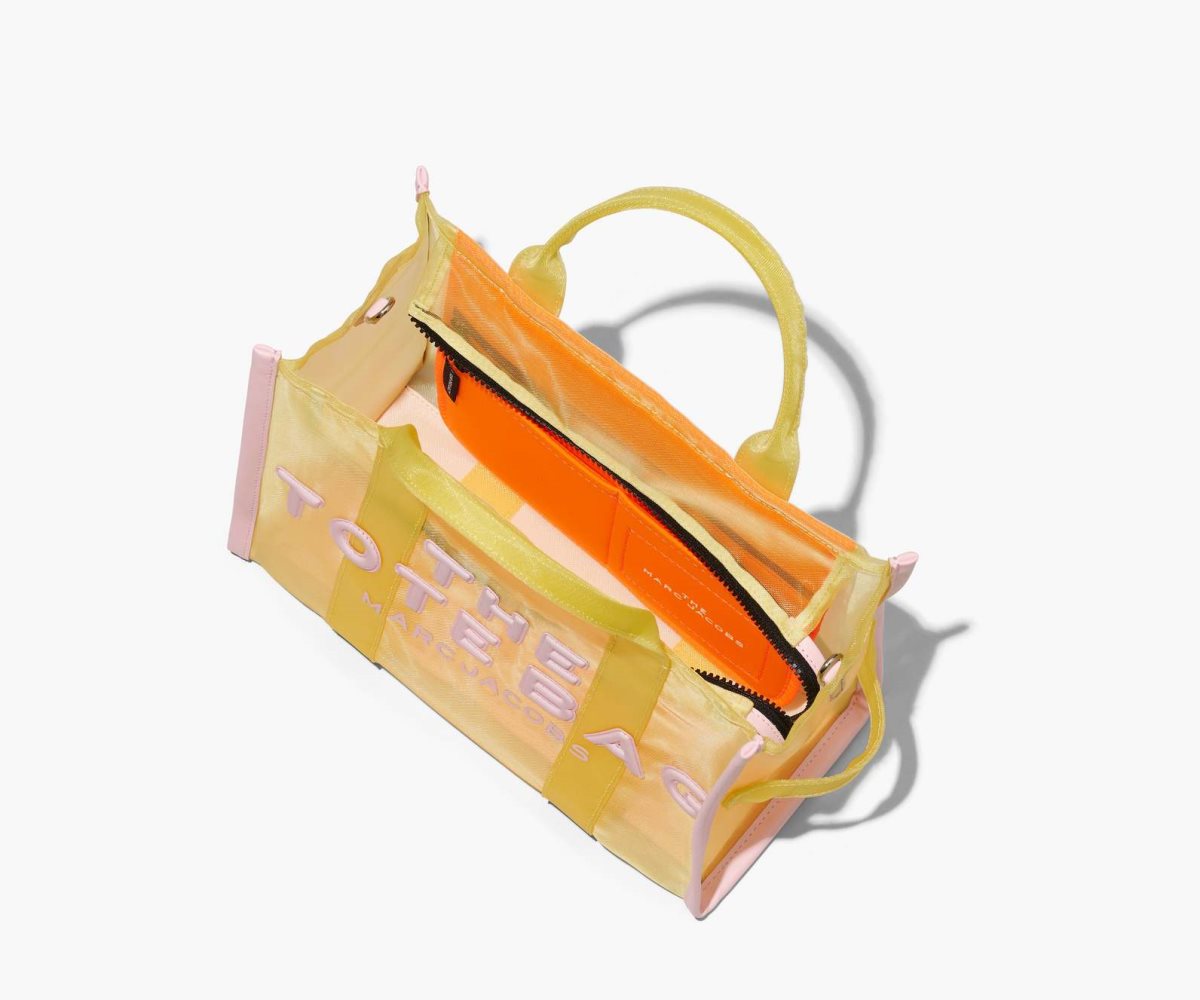 Marc Jacobs Colorblock Mesh Medium Tote Bag Yellow Multi | BFL-893460