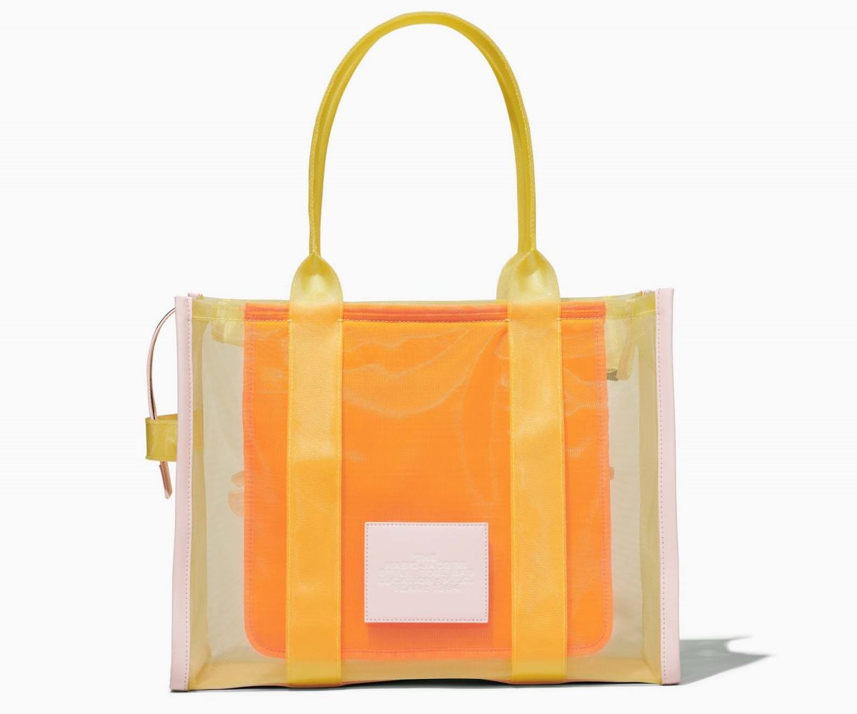 Marc Jacobs Colorblock Mesh Tote Bag Yellow Multi | MQC-312680