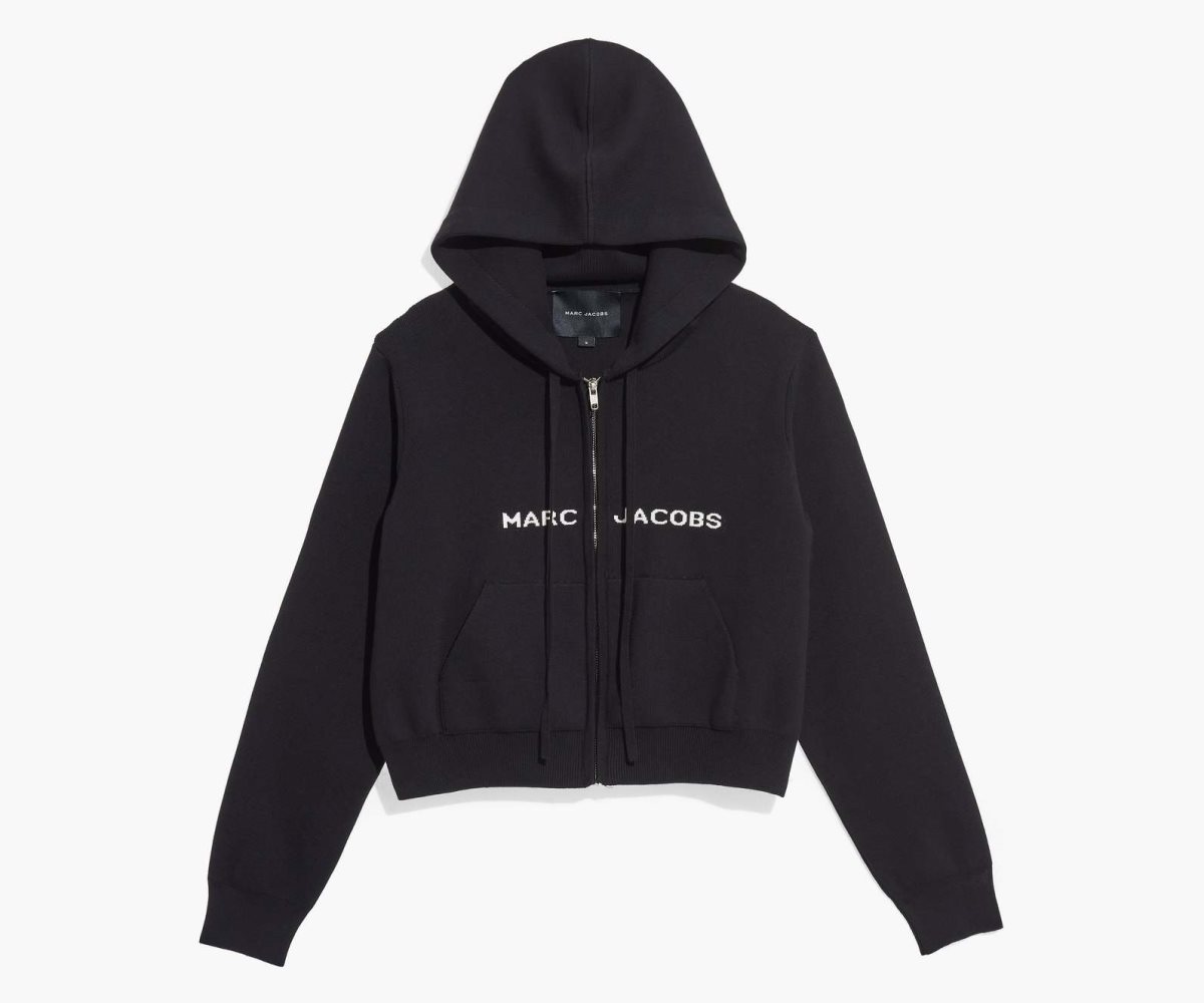 Marc Jacobs Cropped Zip Hoodie Black | IQY-016243