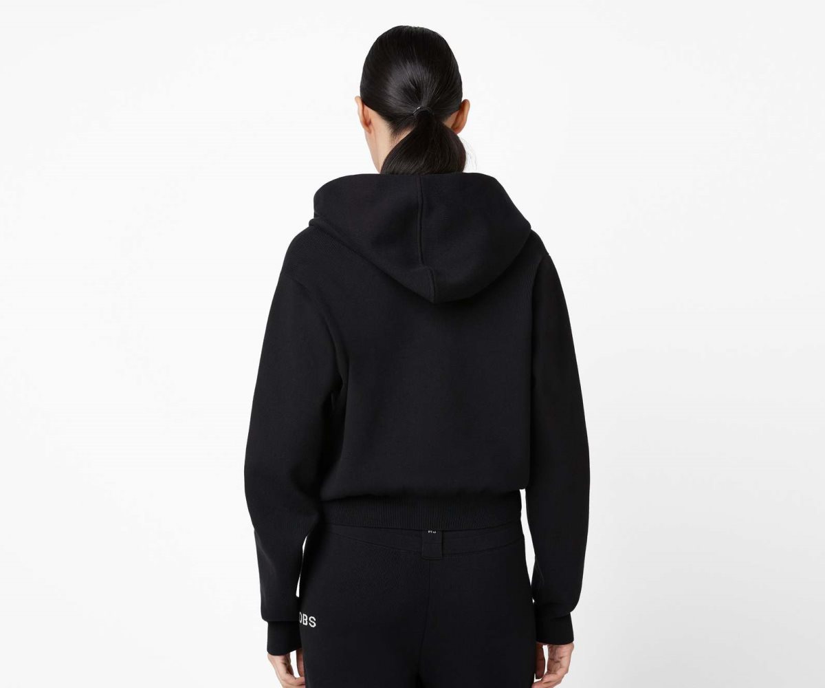 Marc Jacobs Cropped Zip Hoodie Black | IQY-016243