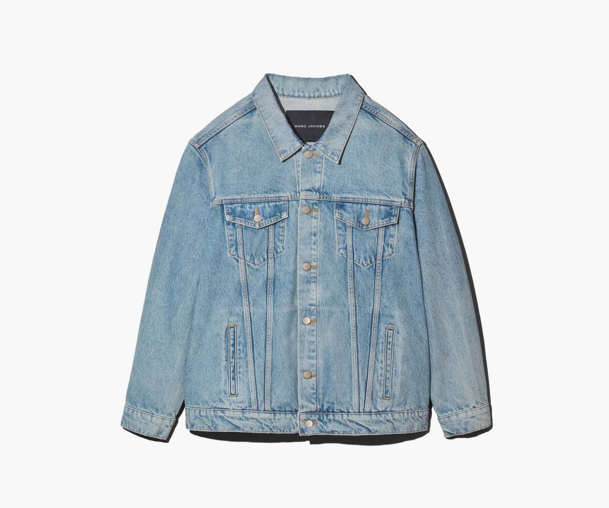 Marc Jacobs Denim Trucker Jacket Sun Bleached Denim | XRU-453860