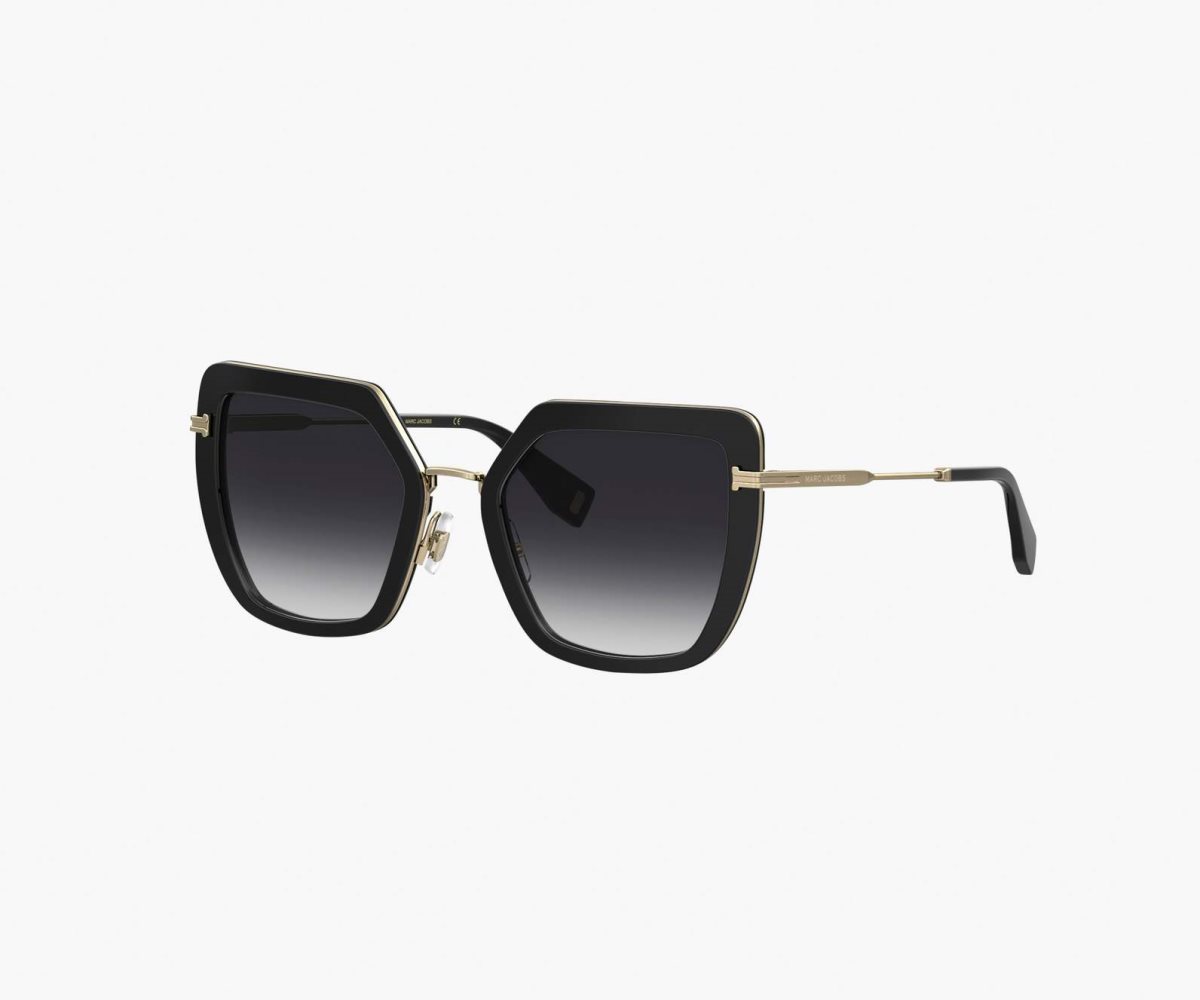 Marc Jacobs Icon Oversized Butterfly Sunglasses Black/Gold | IFE-834526