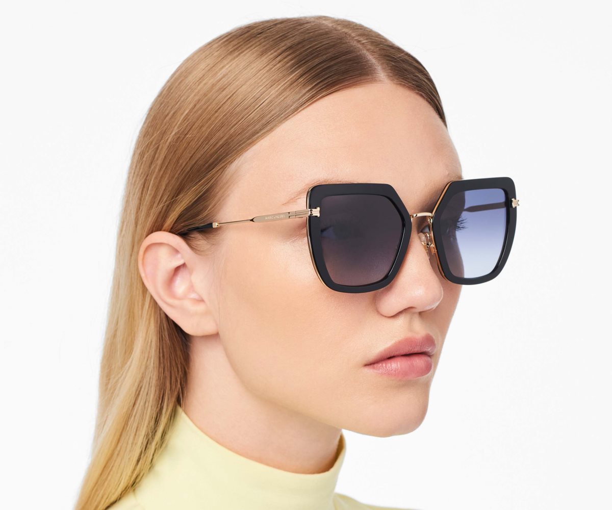 Marc Jacobs Icon Oversized Butterfly Sunglasses Black/Gold | IFE-834526