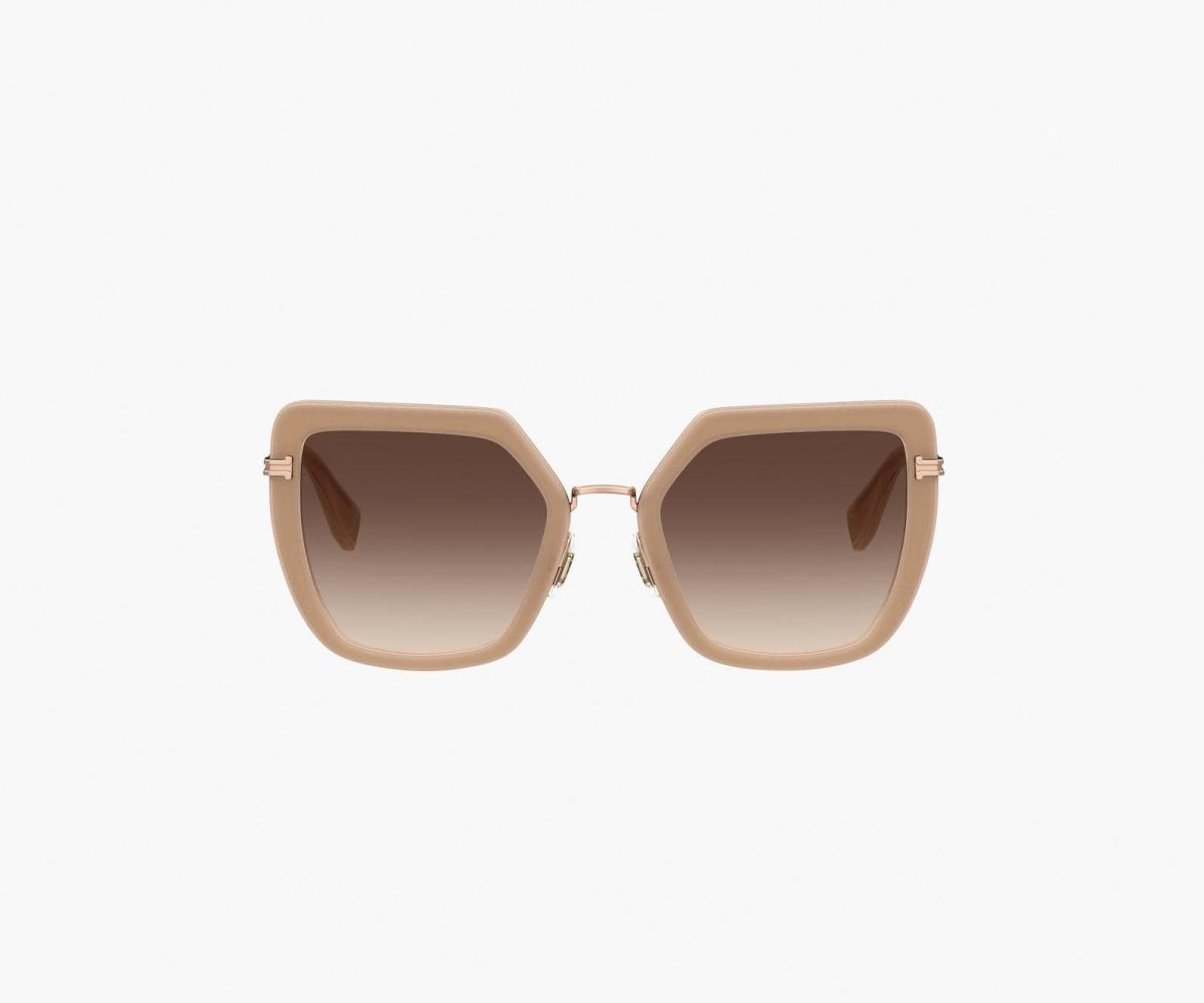 Marc Jacobs Icon Oversized Butterfly Sunglasses Nude/Gold | KYU-307198