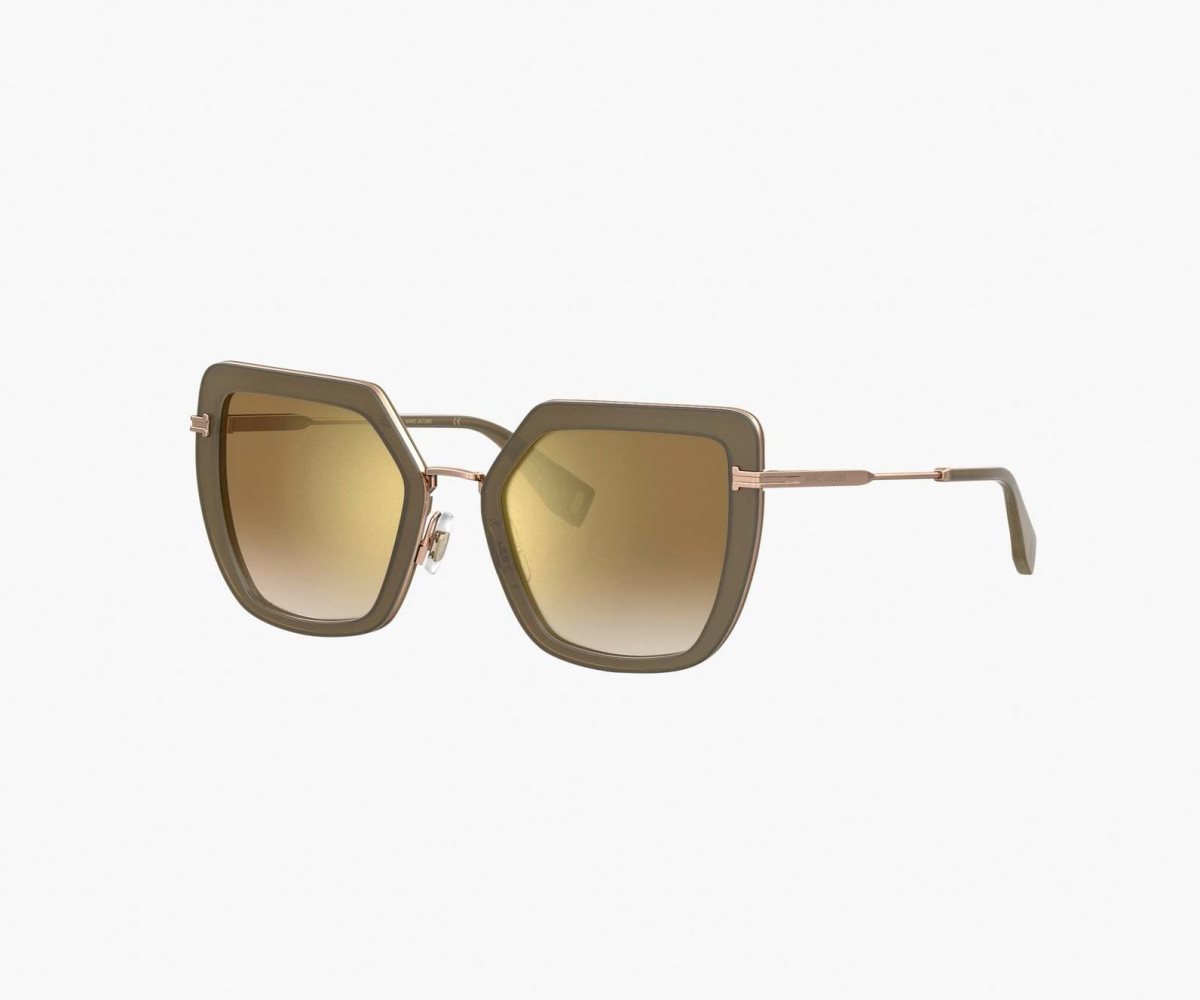 Marc Jacobs Icon Oversized Butterfly Sunglasses Mud/Gold | SIG-568401