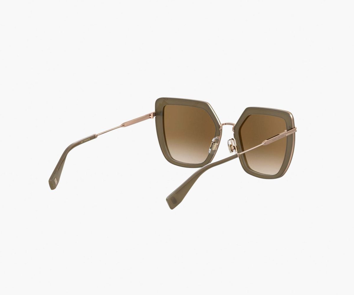 Marc Jacobs Icon Oversized Butterfly Sunglasses Mud/Gold | SIG-568401