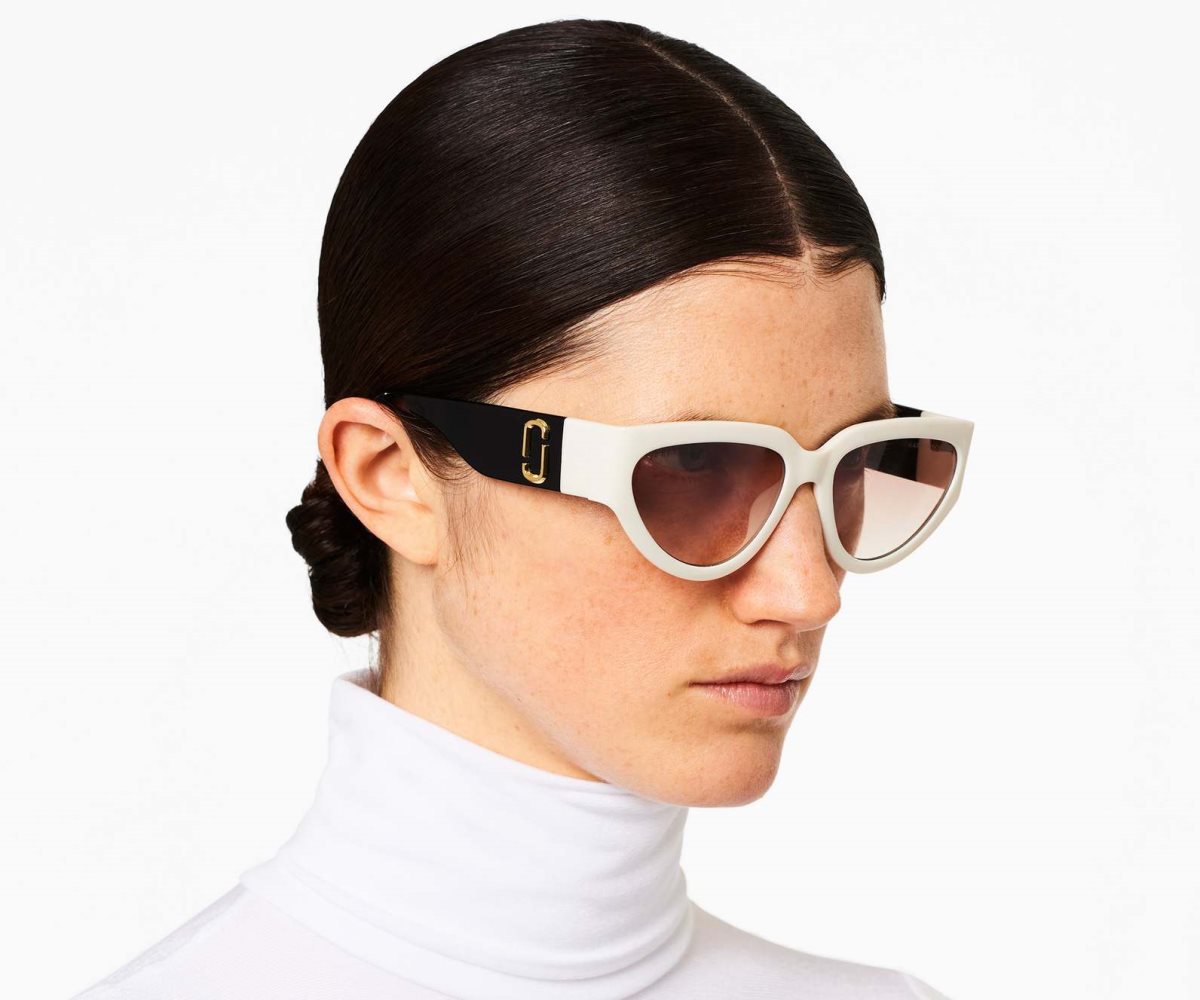 Marc Jacobs J Marc Cat Eye Sunglasses White/Black | DOE-649128