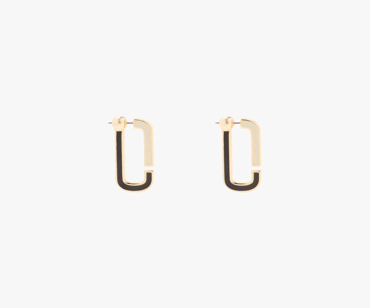 Marc Jacobs J Marc Colorblock Flat Hoops Black Multi/Gold | SVH-189342