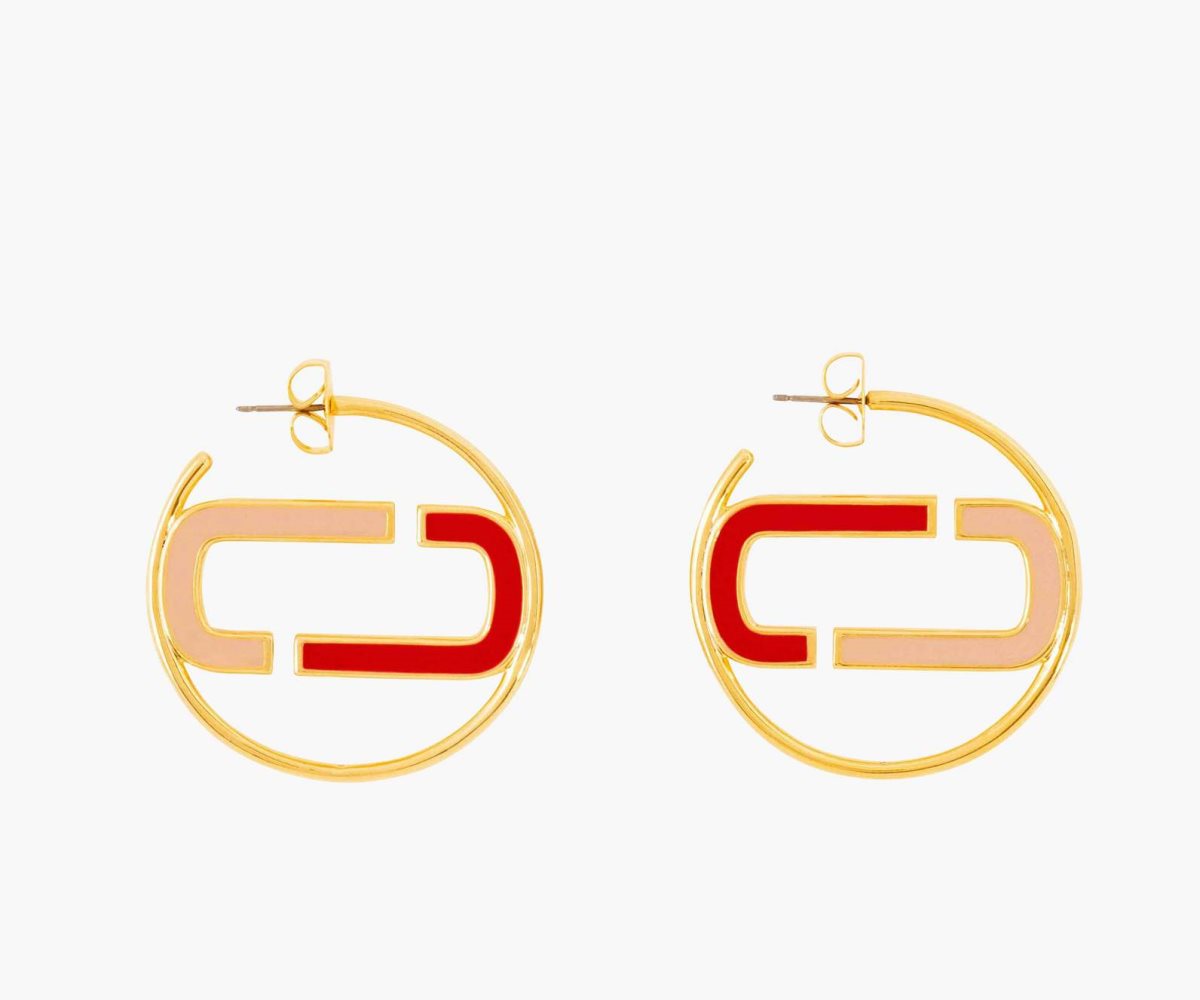 Marc Jacobs J Marc Colorblock Hoops True Red Multi/Gold | EYA-497082