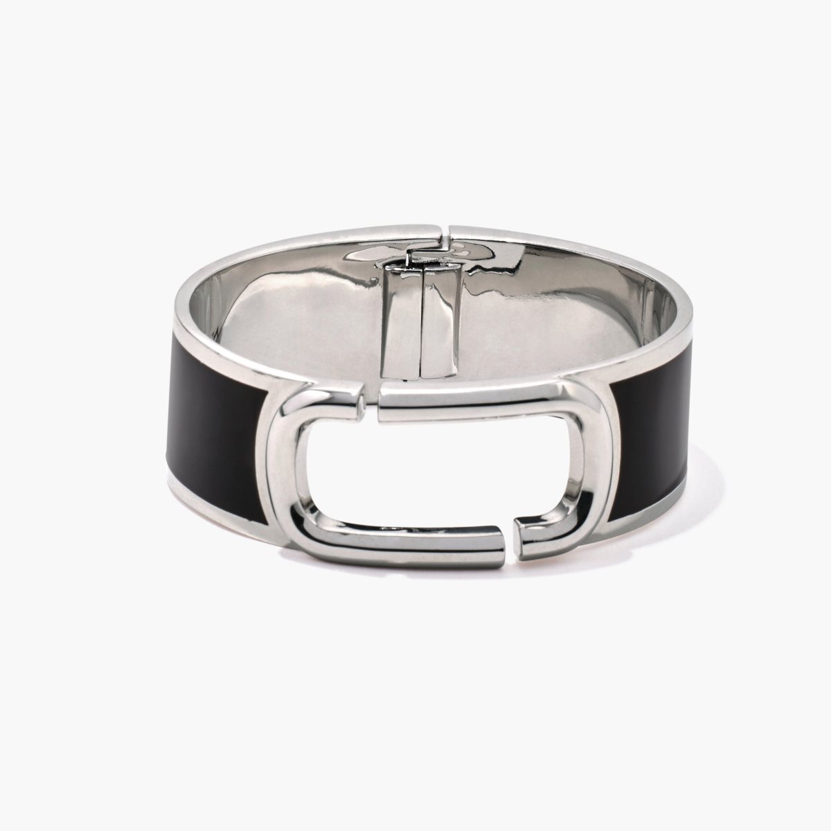 Marc Jacobs J Marc Large Hinge Bangle Black/Silver | EXI-648273