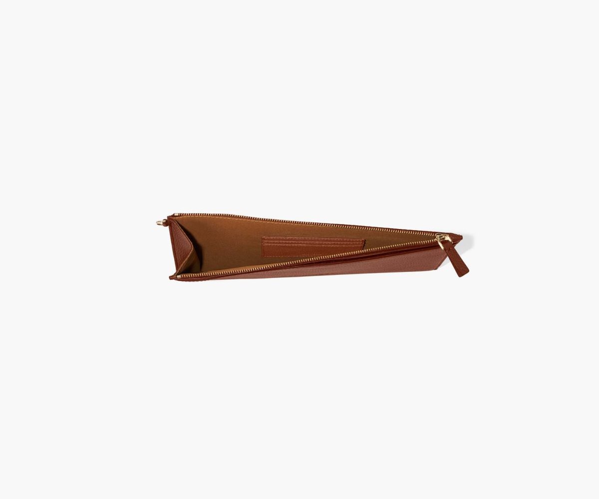 Marc Jacobs Large Leather Wristlet Argan Oil | UAJ-726914
