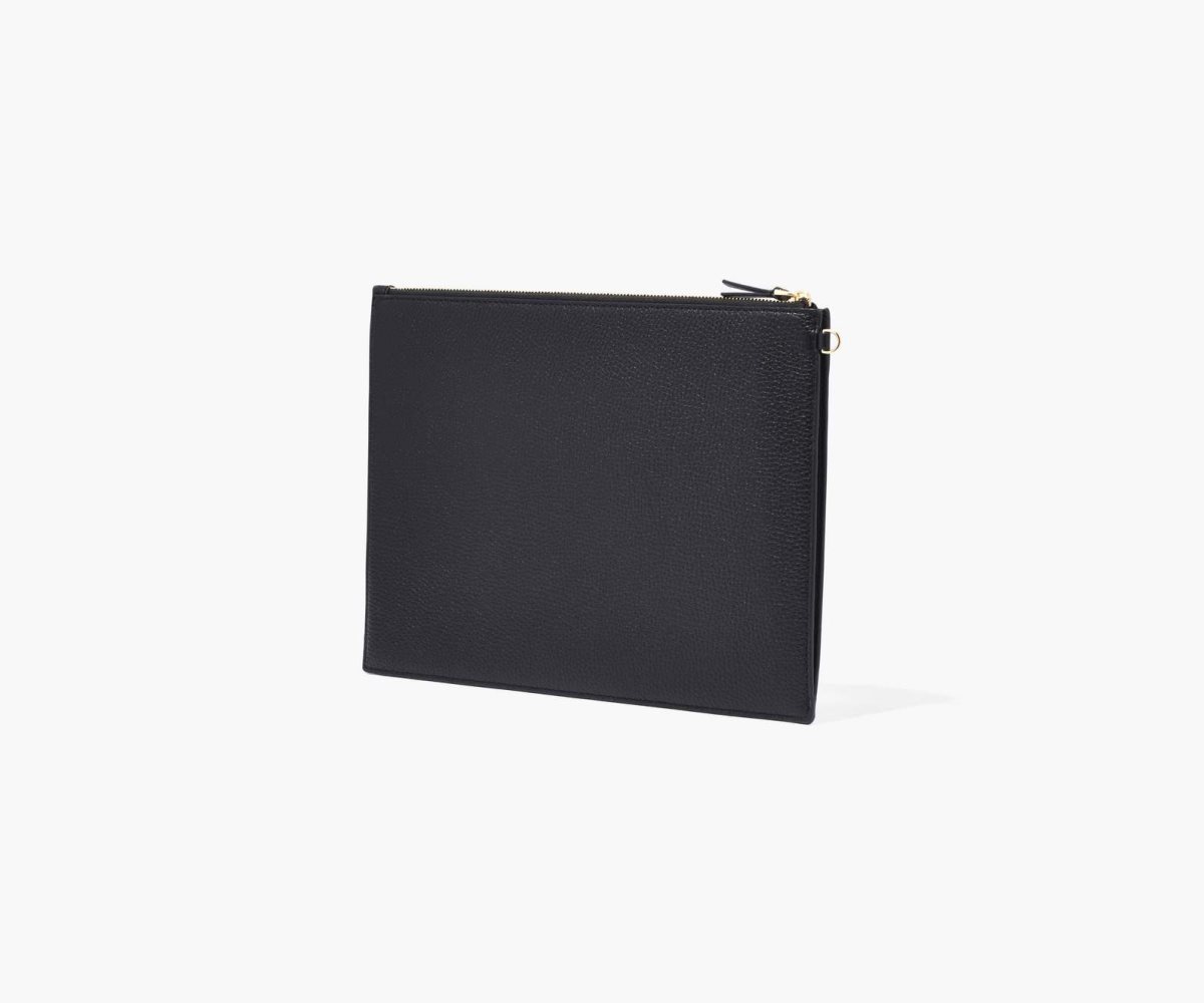 Marc Jacobs Large Leather Wristlet Black | LPE-437182