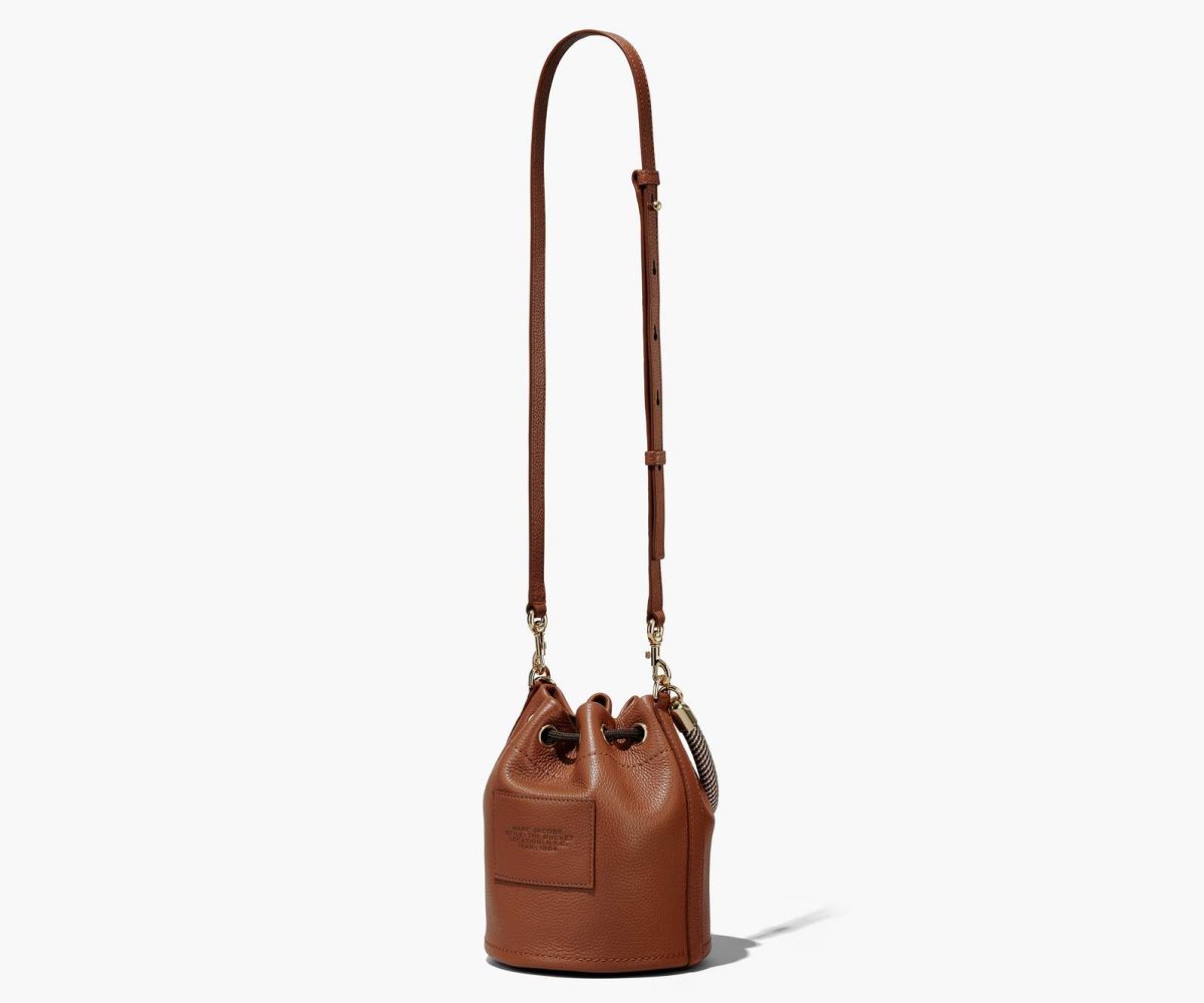 Marc Jacobs Leather Bucket Bag Argan Oil | HYV-431798