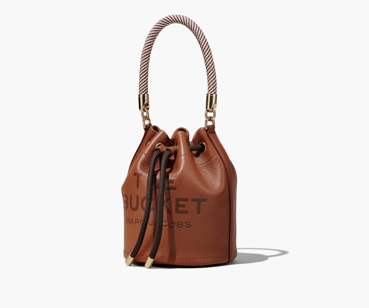 Marc Jacobs Leather Bucket Bag Argan Oil | HYV-431798