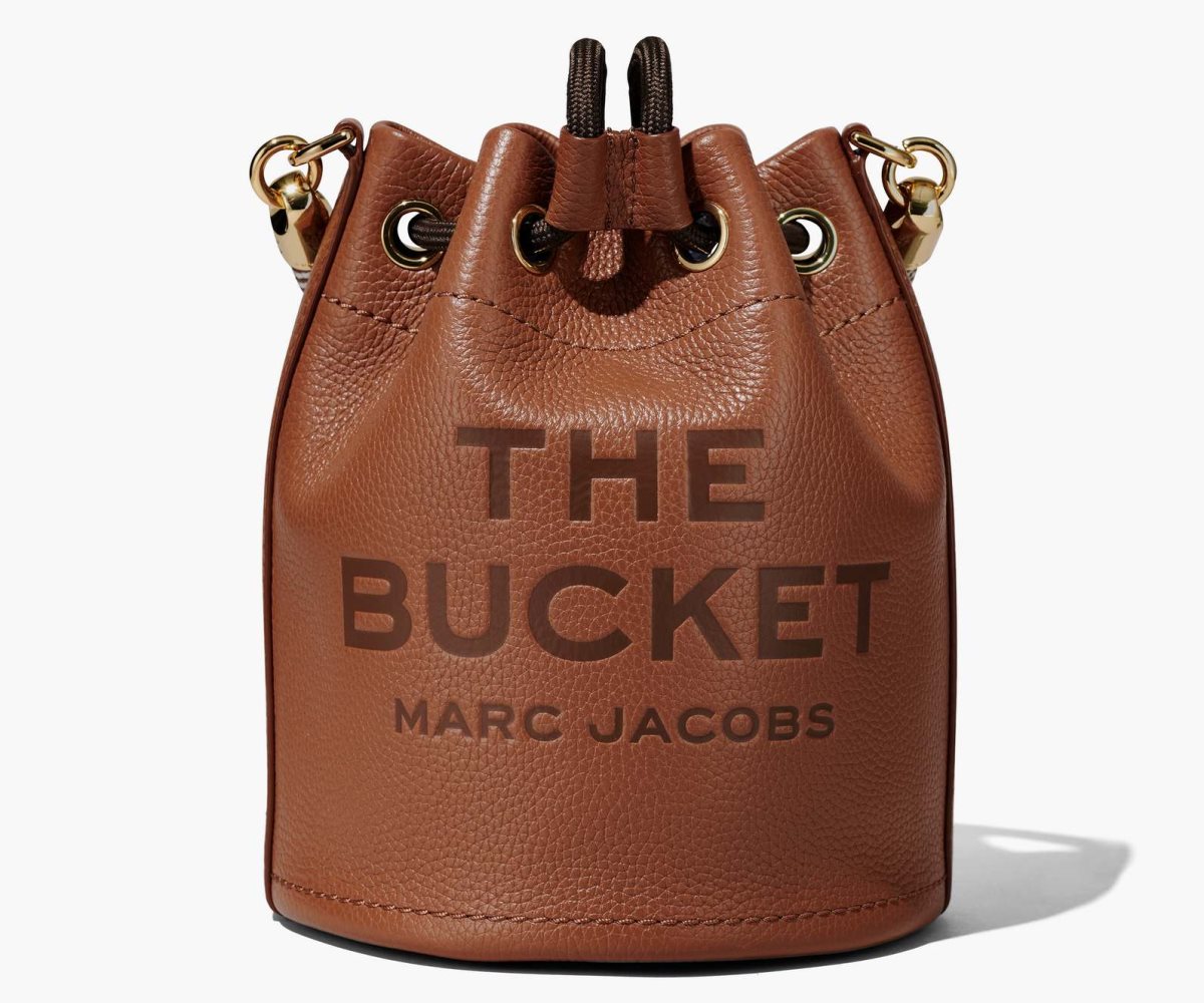 Marc Jacobs Leather Bucket Bag Argan Oil | HYV-431798