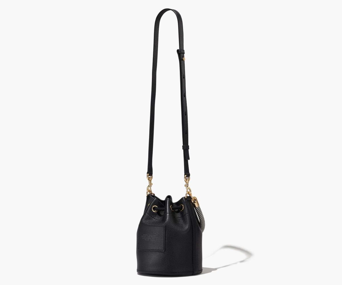 Marc Jacobs Leather Bucket Bag Black | CWT-047126