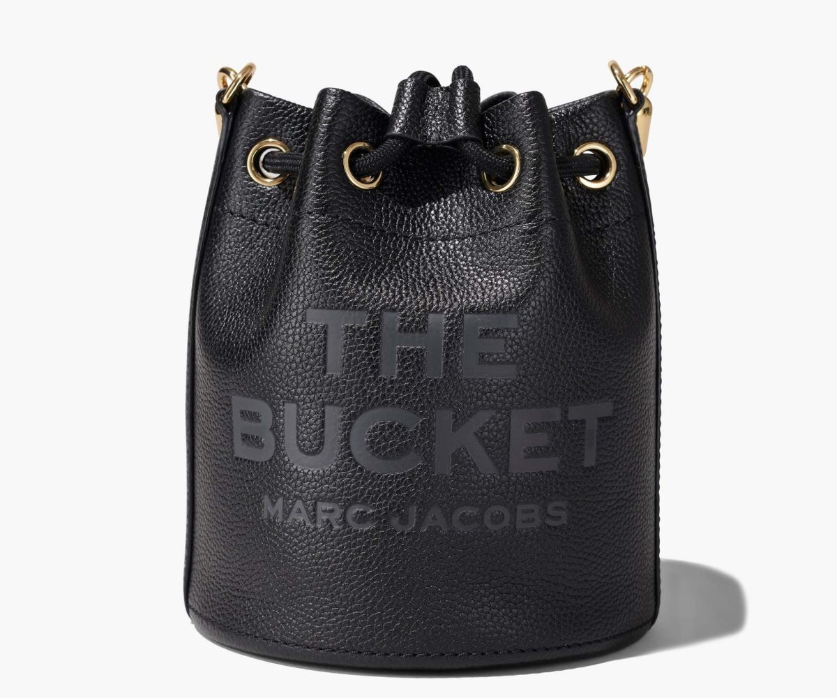 Marc Jacobs Leather Bucket Bag Black | CWT-047126