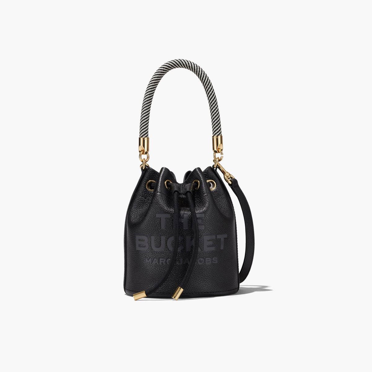 Marc Jacobs Leather Bucket Bag Black | CWT-047126