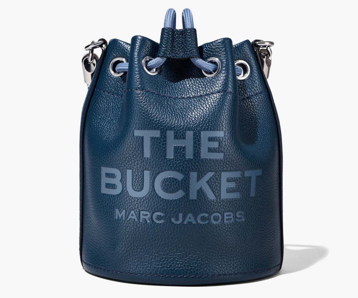 Marc Jacobs Leather Bucket Bag Blue Sea | MFO-872034