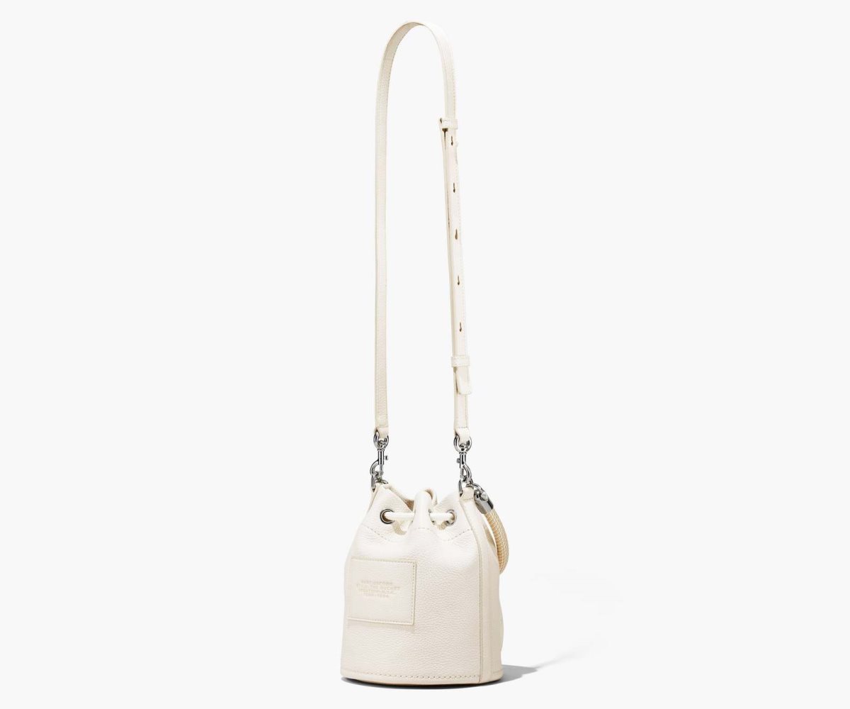 Marc Jacobs Leather Bucket Bag Cotton/Silver | BVH-428013