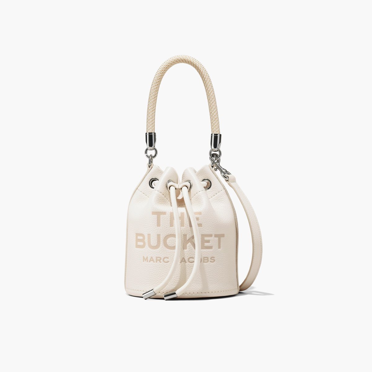 Marc Jacobs Leather Bucket Bag Cotton/Silver | BVH-428013