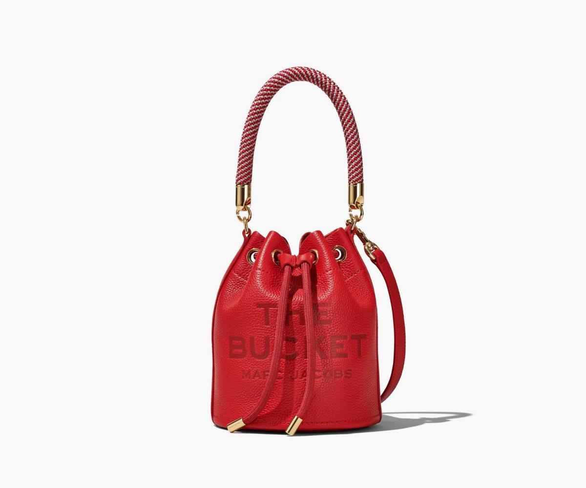 Marc Jacobs Leather Bucket Bag True Red | XUM-680415