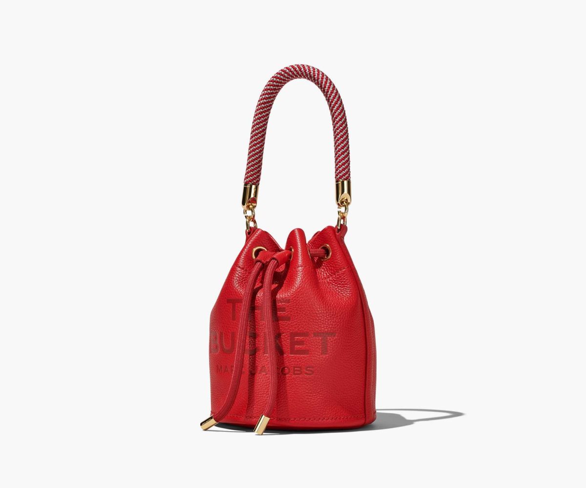 Marc Jacobs Leather Bucket Bag True Red | XUM-680415