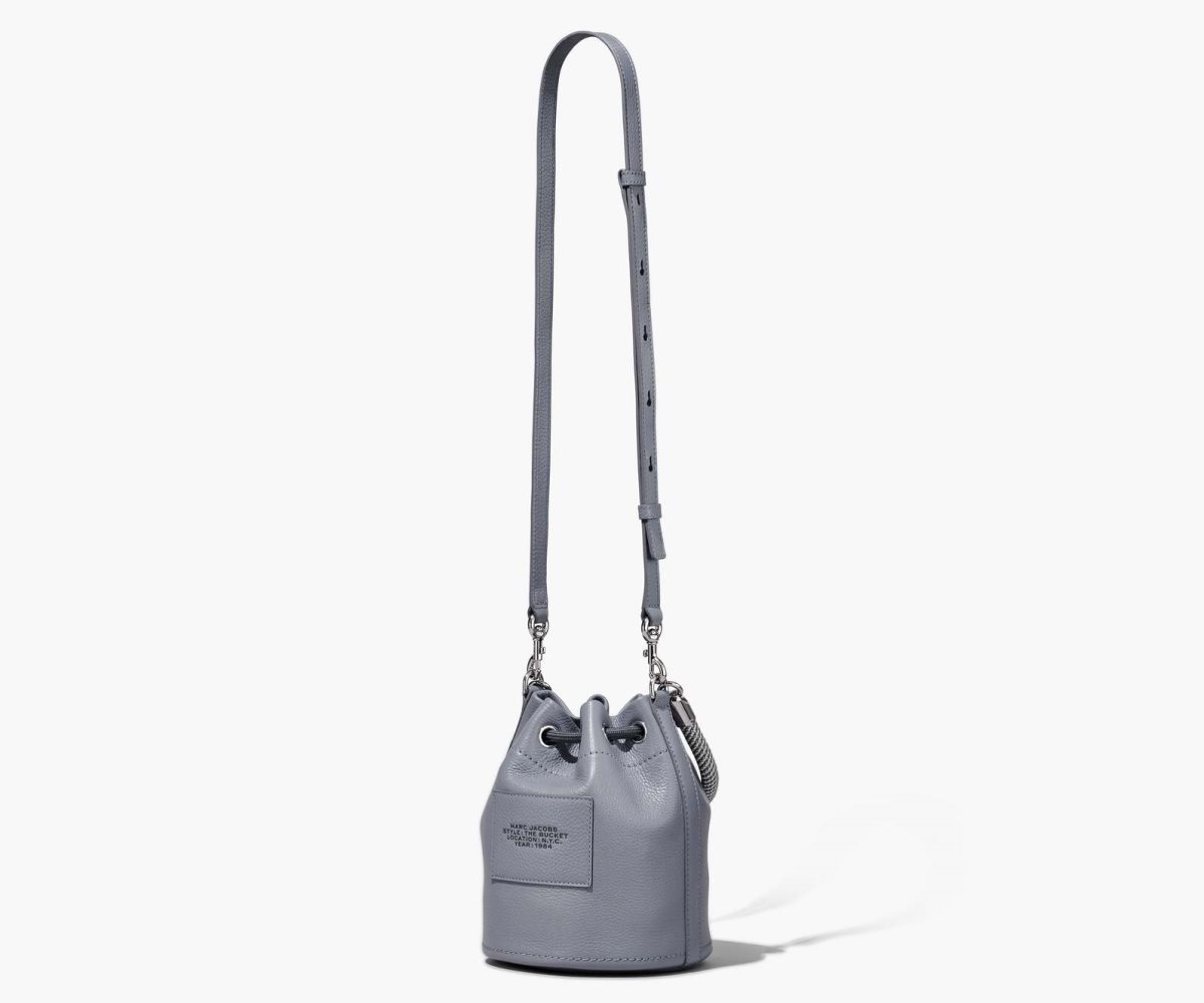 Marc Jacobs Leather Bucket Bag Wolf Grey | JVD-641532