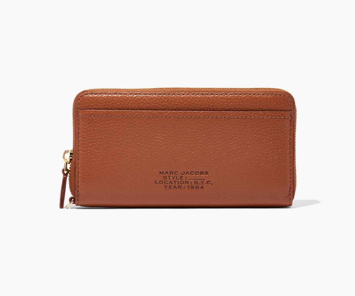 Marc Jacobs Leather Continental Wallet Argan Oil | DPT-460782