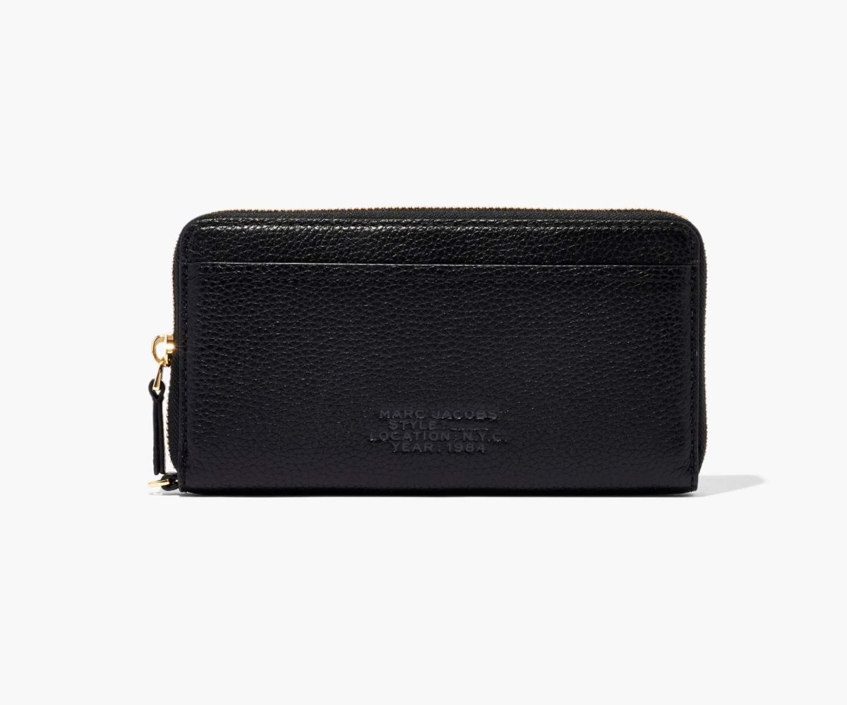 Marc Jacobs Leather Continental Wallet Black | YSK-194862