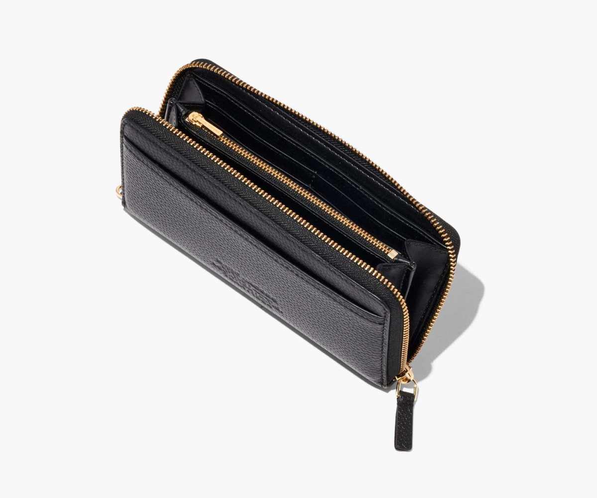 Marc Jacobs Leather Continental Wallet Black | YSK-194862