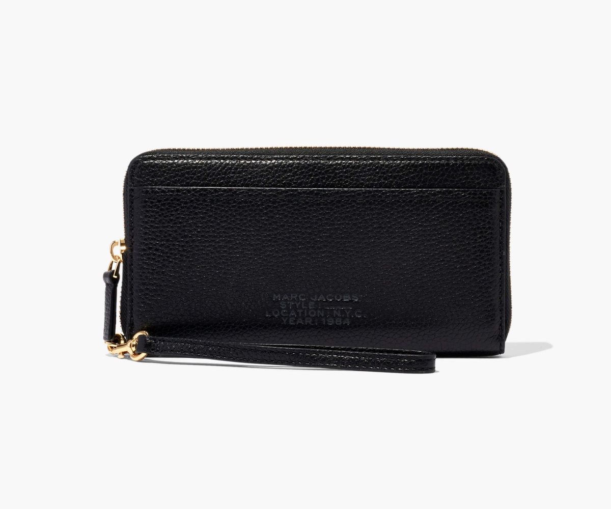 Marc Jacobs Leather Continental Wallet Black | YSK-194862