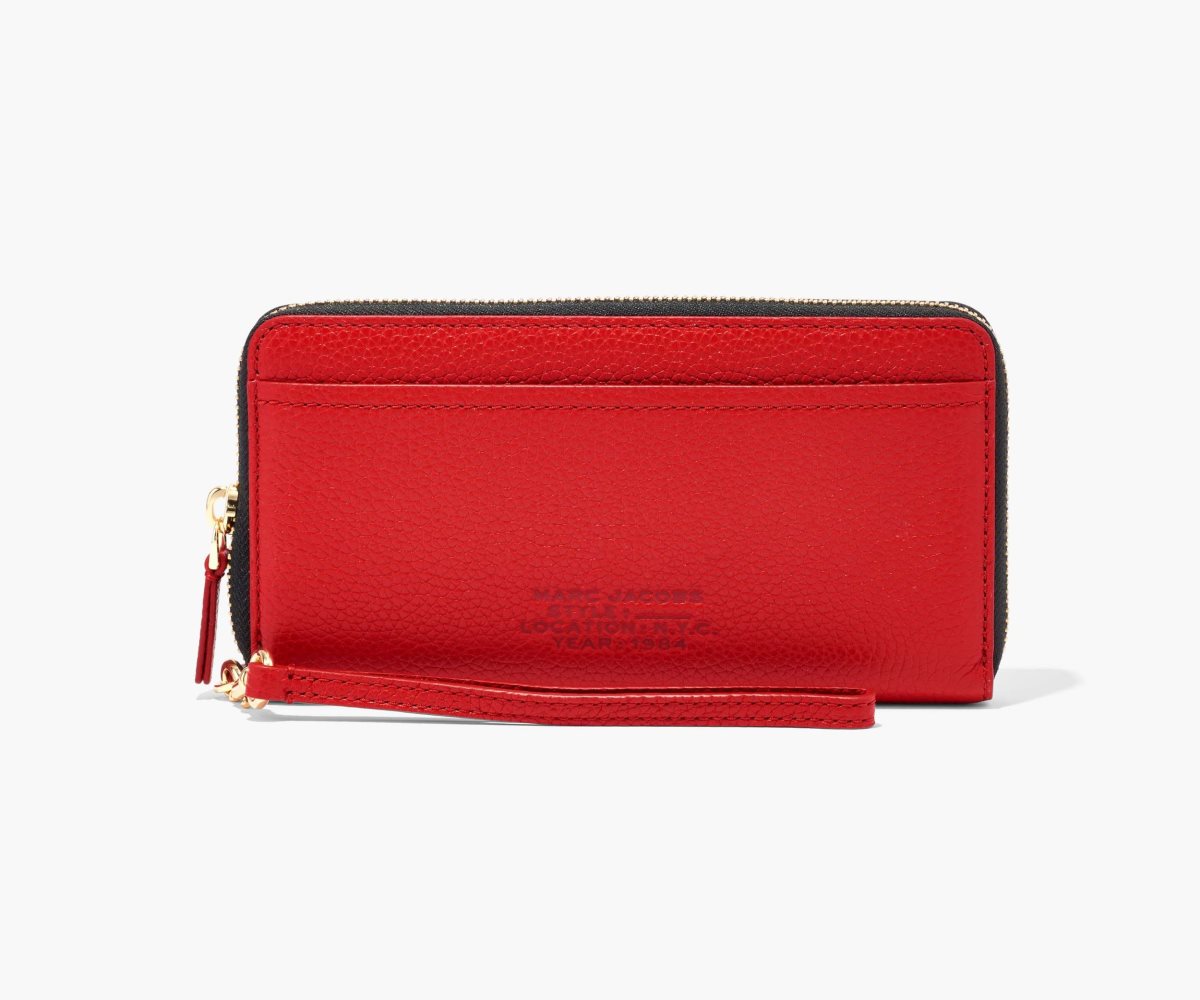 Marc Jacobs Leather Continental Wallet True Red | JIN-240693