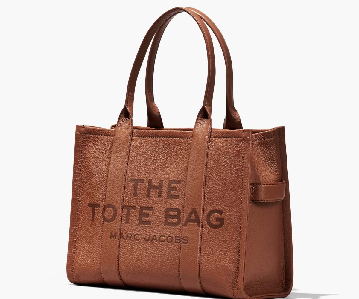 Marc Jacobs Leather Large Tote Bag Argan Oil | IVB-547629