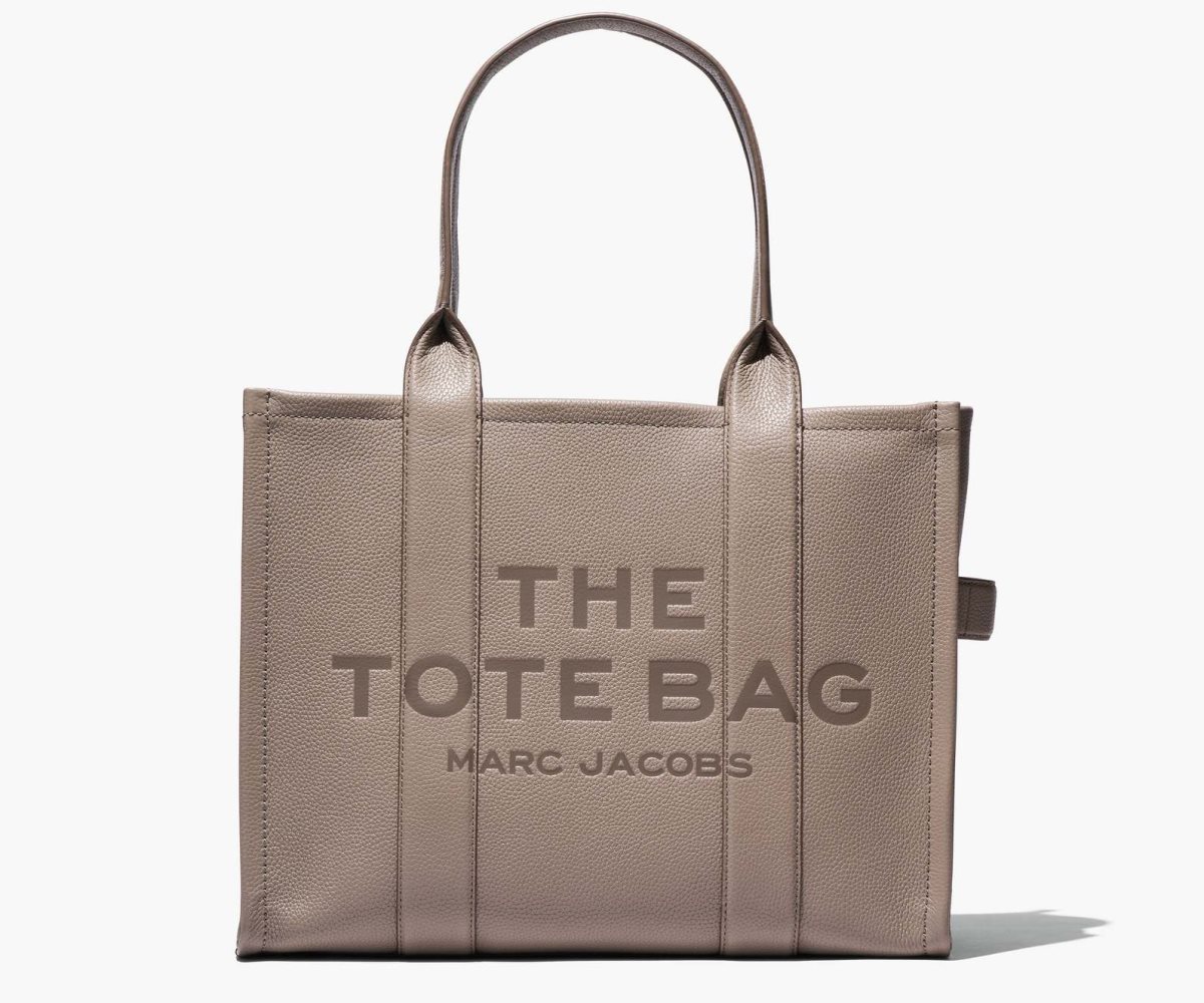 Marc Jacobs Leather Large Tote Bag Cement | UCY-390654