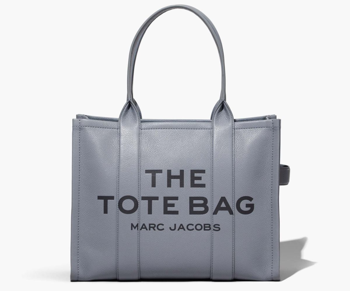 Marc Jacobs Leather Large Tote Bag Wolf Grey | XAP-403912