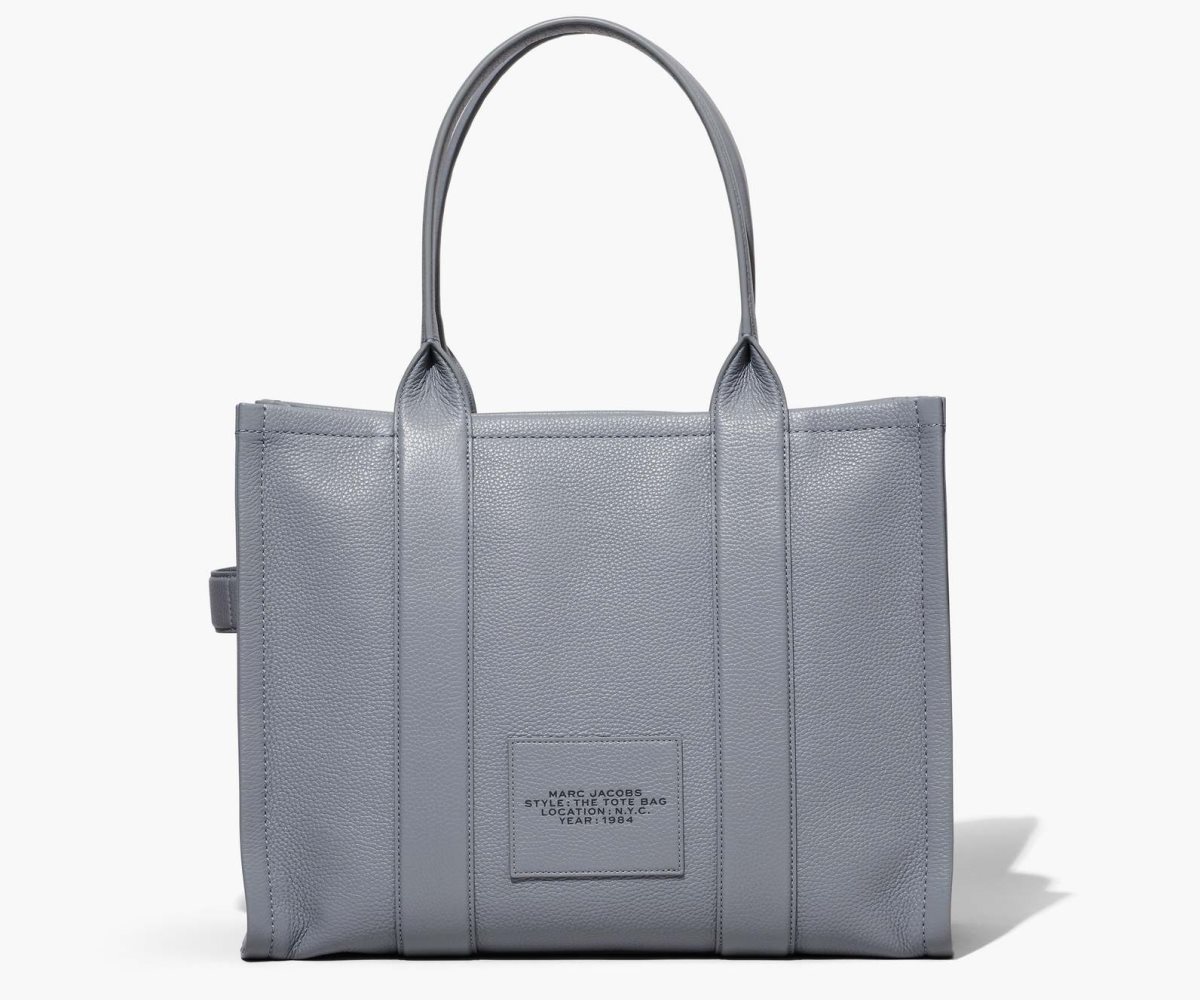 Marc Jacobs Leather Large Tote Bag Wolf Grey | XAP-403912