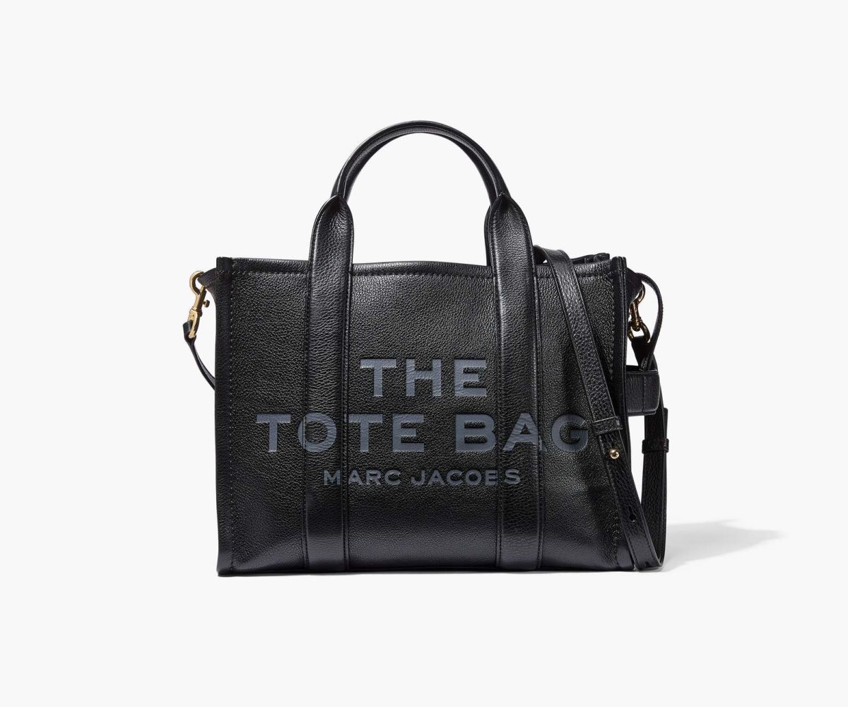 Marc Jacobs Leather Medium Tote Bag Black | JPN-048139