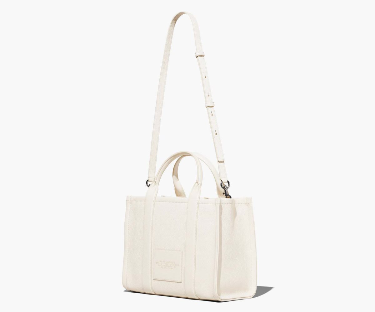 Marc Jacobs Leather Medium Tote Bag Cotton/Silver | NPW-785204
