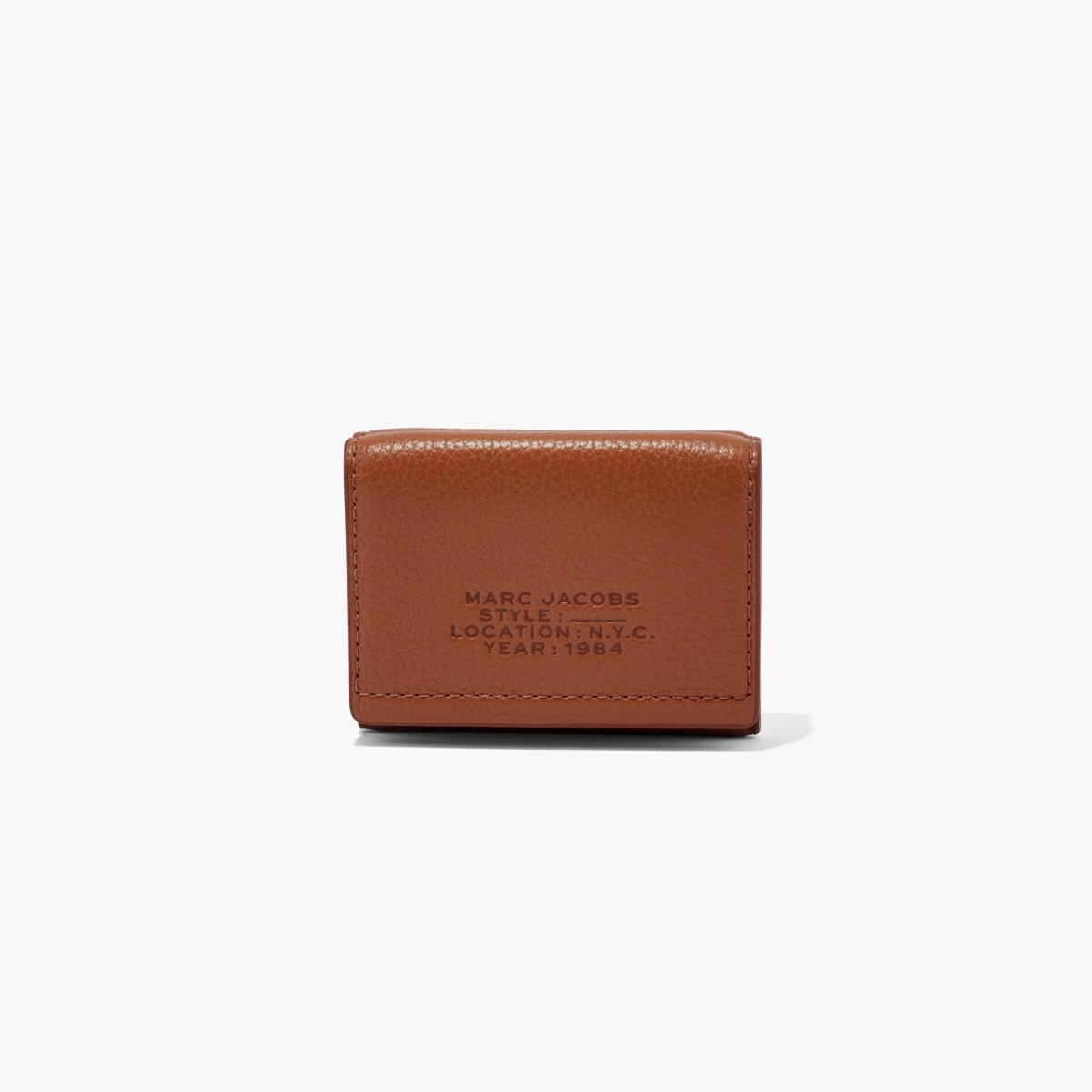 Marc Jacobs Leather Medium Trifold Wallet Argan Oil | AHW-836295