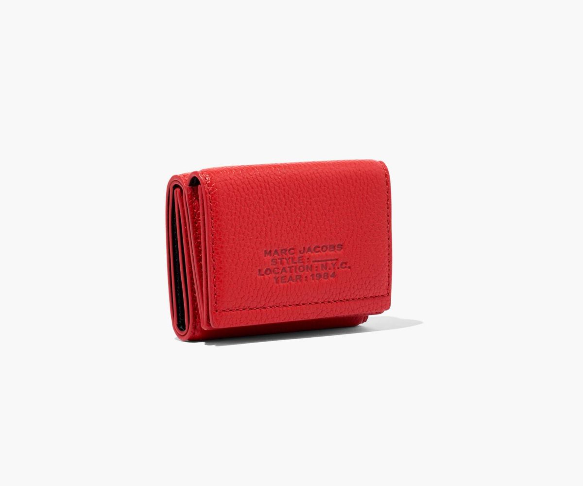 Marc Jacobs Leather Medium Trifold Wallet True Red | MLV-328467